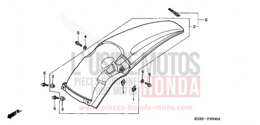 KOTFLUEGEL, HINTEN CR250RY de 2000